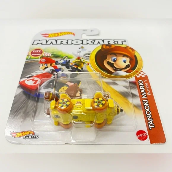 Hot Wheels Mario Kart TANOOKI MARIO Nintendo Die-Cast 1/64 Scale NIB - Picture 5 of 8